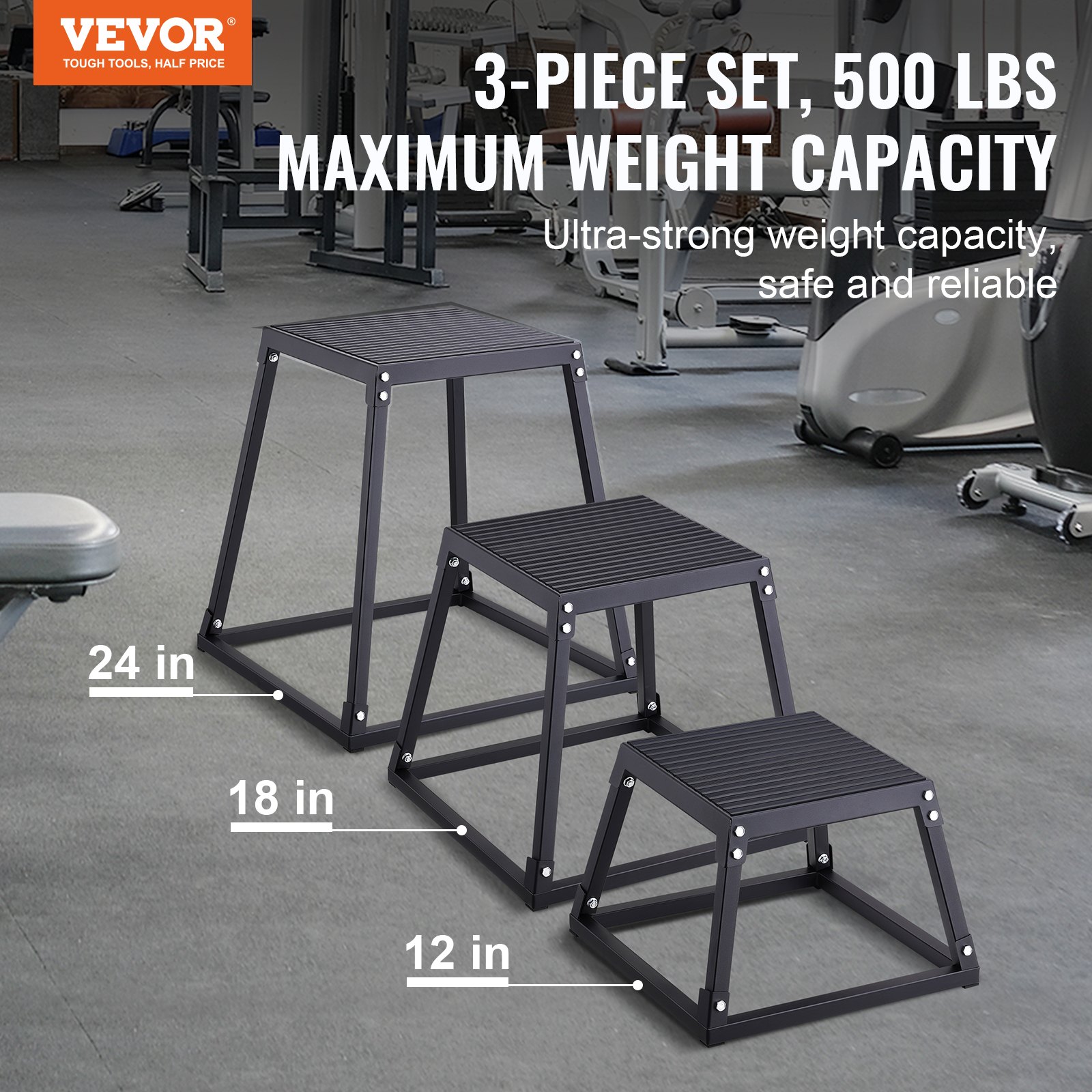 Box Jump Plyo - Plyometric Jump Boxes, 12/18/24 Inch Plyo