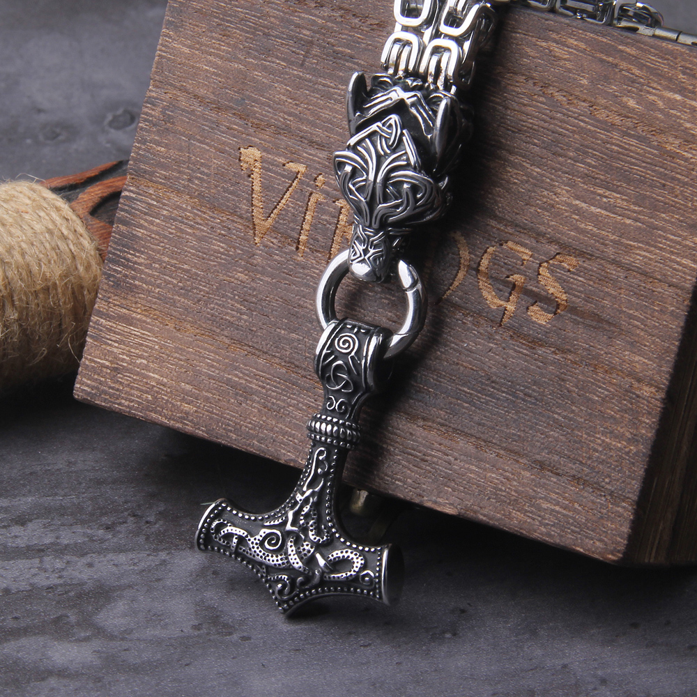Battle Rope Anchor - Never Fade Men Celtic Wolf Necklaces