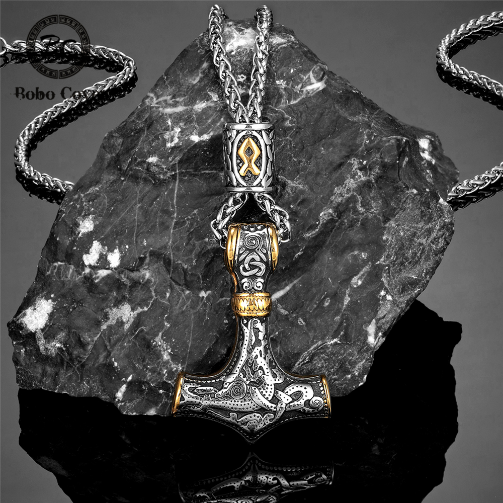 Gold Plated Norse Runes Beads  - Battle Rope Anchor 리뷰 및 가격