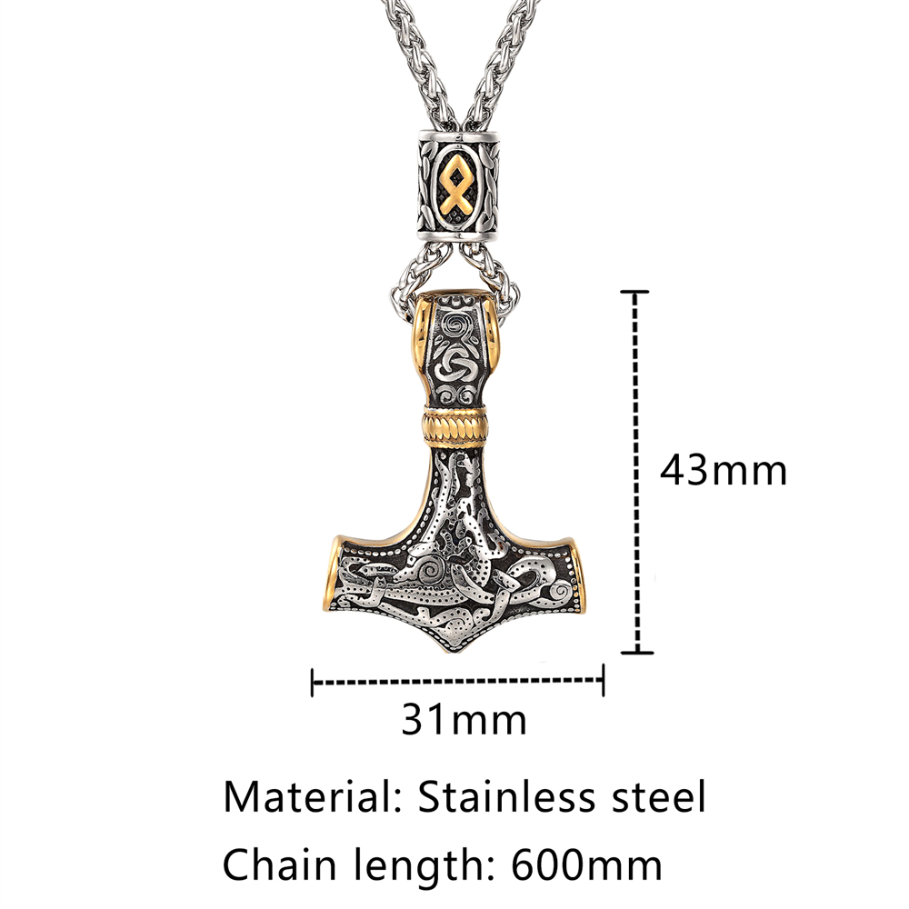 Gold Plated Norse Runes Beads  - Battle Rope Anchor 리뷰 및 가격