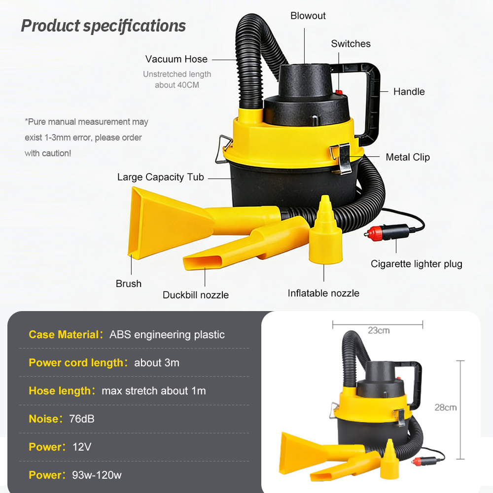 Portable 12V Car Vacuum Cleane - Crossfit Machine 리뷰 및 가격