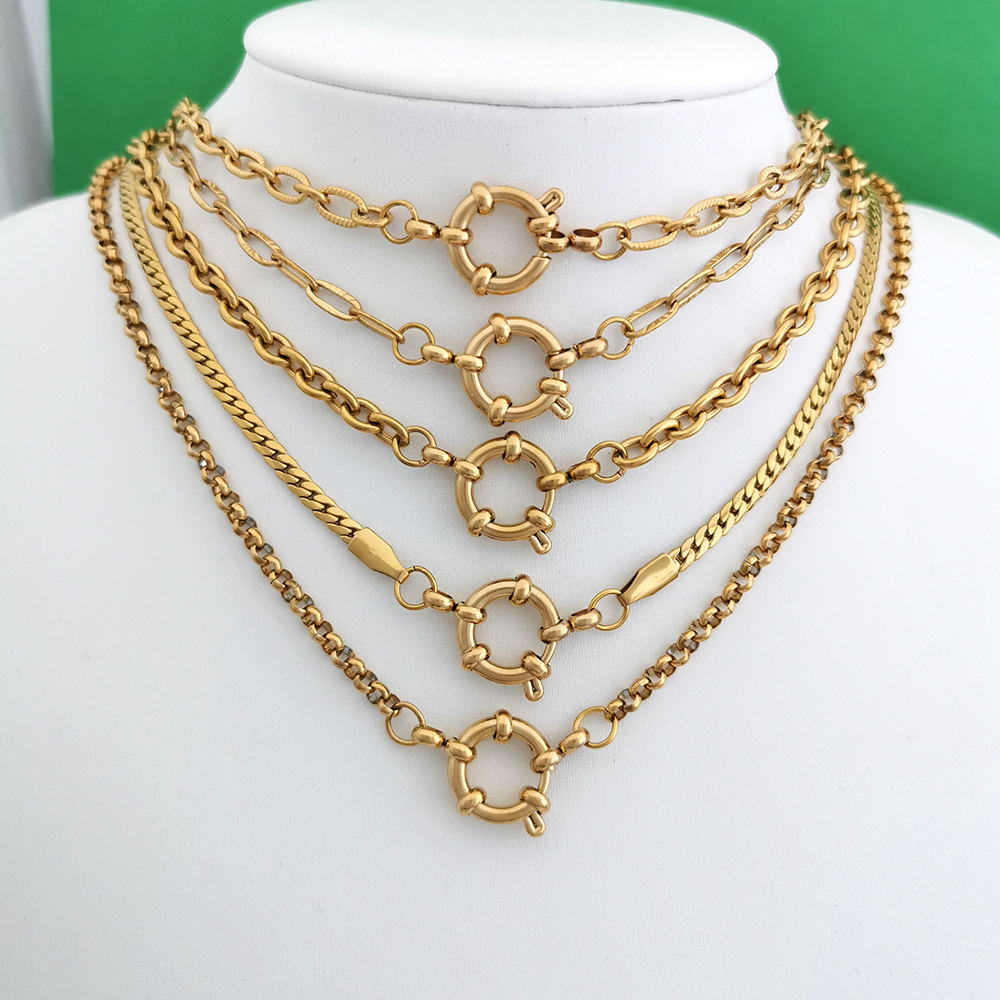 Spring Sailor Clasp Necklace W - Battle Rope Anchor 리뷰 및 가격